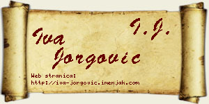 Iva Jorgović vizit kartica